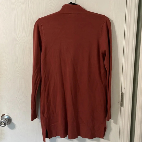 Pink Clover NWOT Long Sweater Pocket Cardigan Burnt Orange/Copper Size Medium - Picture 6 of 7